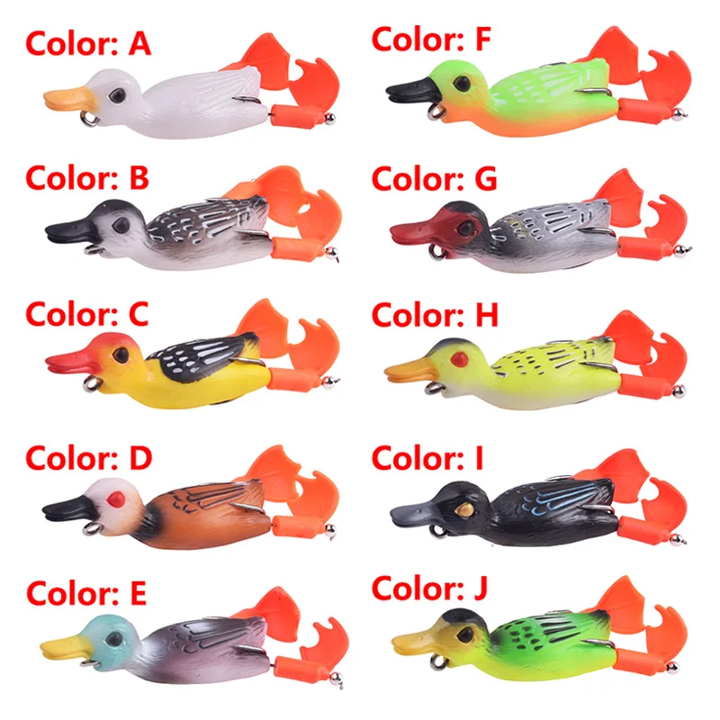 1 Pcs Double Propeller Flippers Duck Fishing Lure 9cm 11.5g Top Water Wobblers Silicone Soft Bait Artificial Bass Fishing Tackle