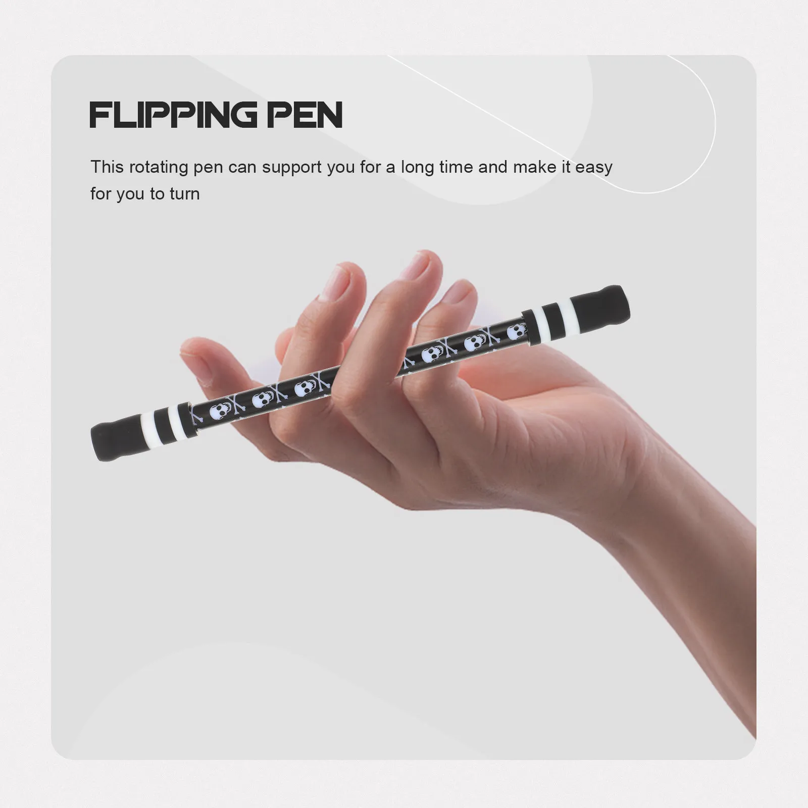 2Pcs Rotating Pen Finger Pen Cool Skull Design Stress Relieve Finger Flexibility Training Student Gift Cool Toys for Boys 10-12