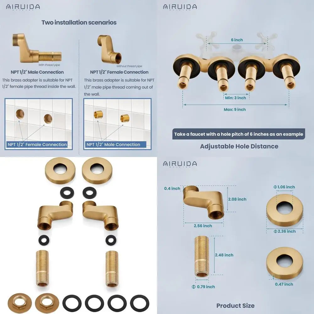 

Vintage Brass Swing Arm Clawfoot Tub Shower Faucet Adapter, 2.17 Thread, 3-3/8 Claw, Commercial Grade, Set of 2