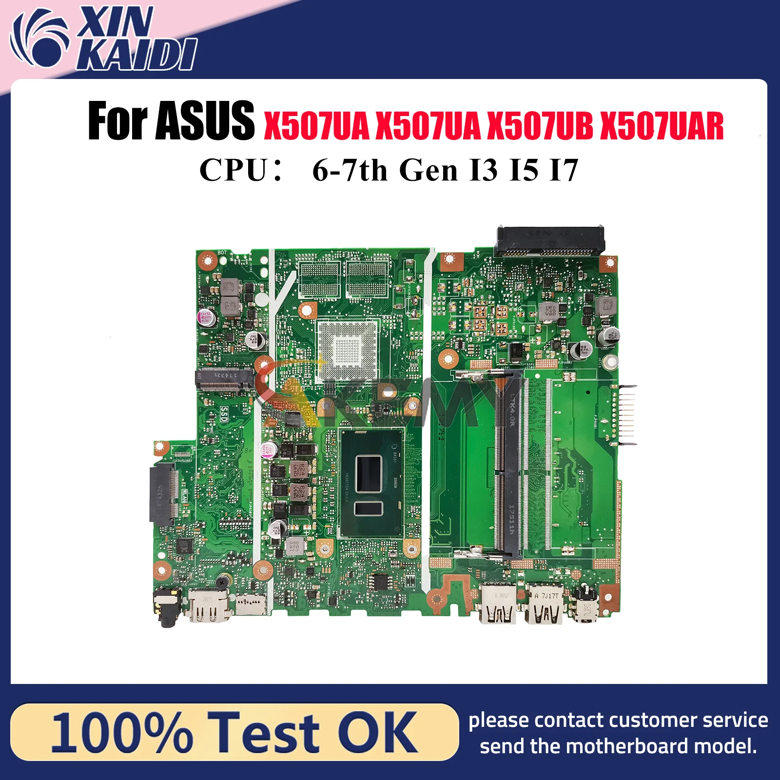 

X507UA Laptop Motherboard For ASUS X507UB X507U X507UF X507UFR X507UBR X507UA Y5000U X507UAR A507U F507U Mainboard I3 I5 I7 CPU