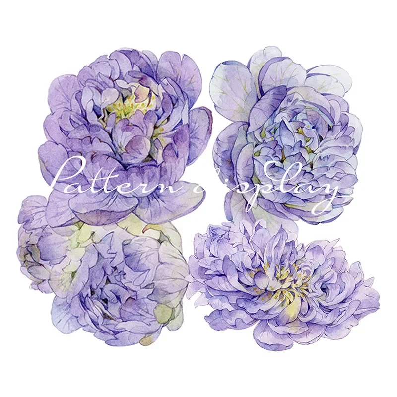 Purple Peony Shiny Flower PET Tape