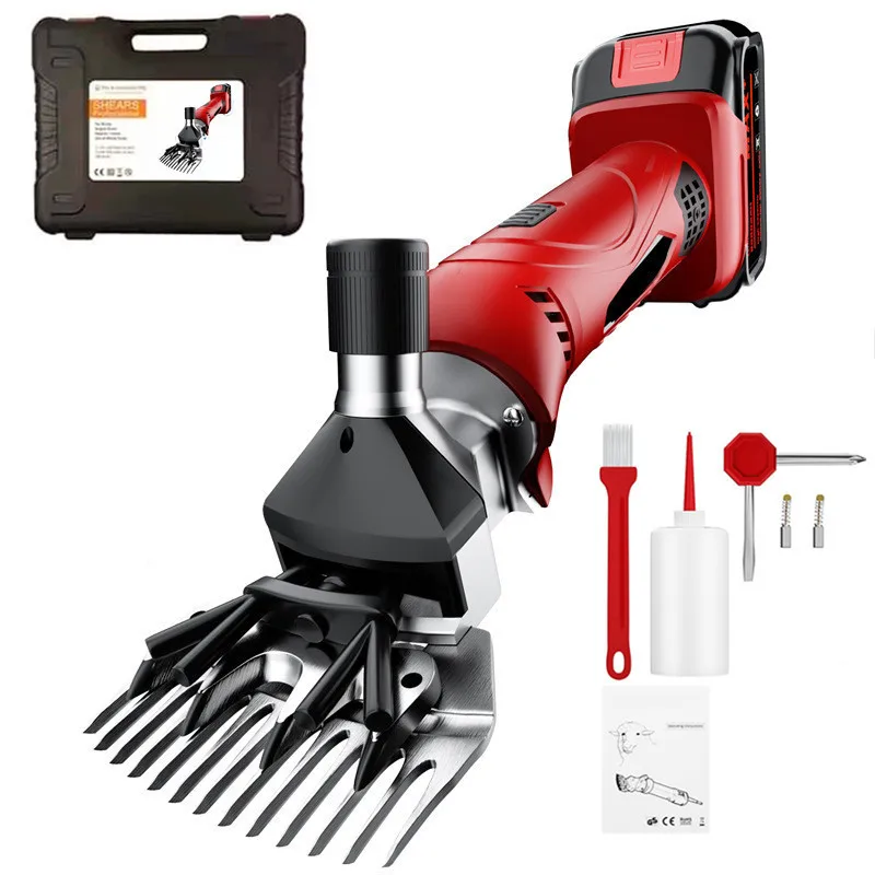 Cordless Wool Shears 21V Lithium Battery Electric Sheep Clippers 2400RPM Multi Functional Animal Shaver Rechargeable Tool