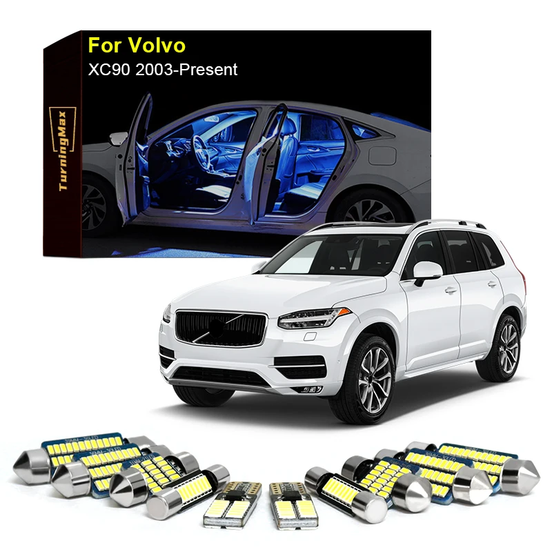 Canbus Interior Lighting LED Bulbs Kit Package For Volvo XC90 2003-Now Dome Trunk Reading Map Lights Indoor Lamp Car Accessories