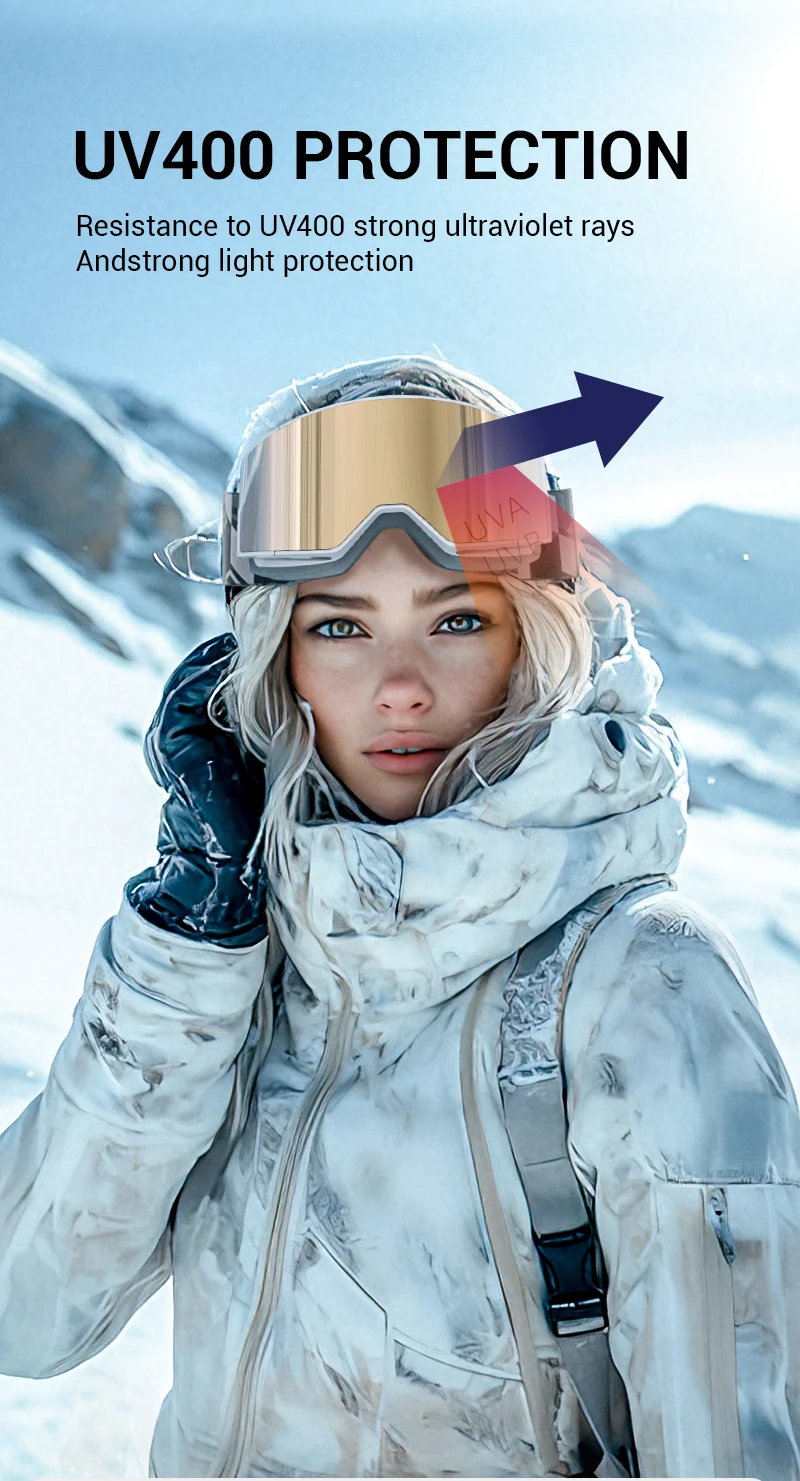 KAPVOE Männer Frauen Doppel Schichten Anti-Fog Ski Brille Schneemobil Brillen Outdoor Sport Schnee Snowboard Brille Magnetische Linsen Neue – Detail 7