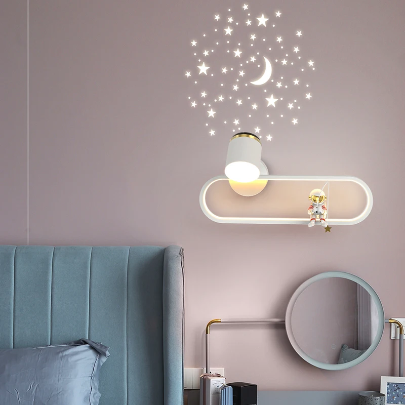 Modern Decor Bedroom Home Deco Wall Lamps Nordic Starry Sky Top Children's Room Bedside Lamp Living Room TV Background Wall Lamp