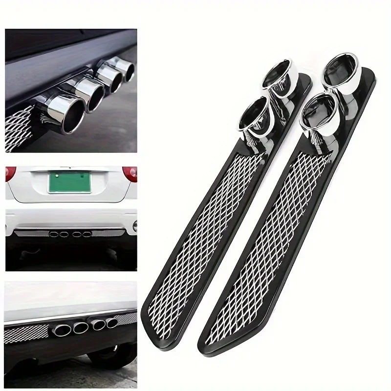 

1Pair Universal Vent Grid Exhaust Muffler Pipe Car Auto Styling Fake Decorative Car Decorative Tuyere Fake Exhaust Hole