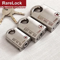 304 Stainless Steel Padlock Waterproof 4 Keys Lock 40-60mm for Outdoor Cabinet Gate Door Boat Hardware Rarelock MS426 I