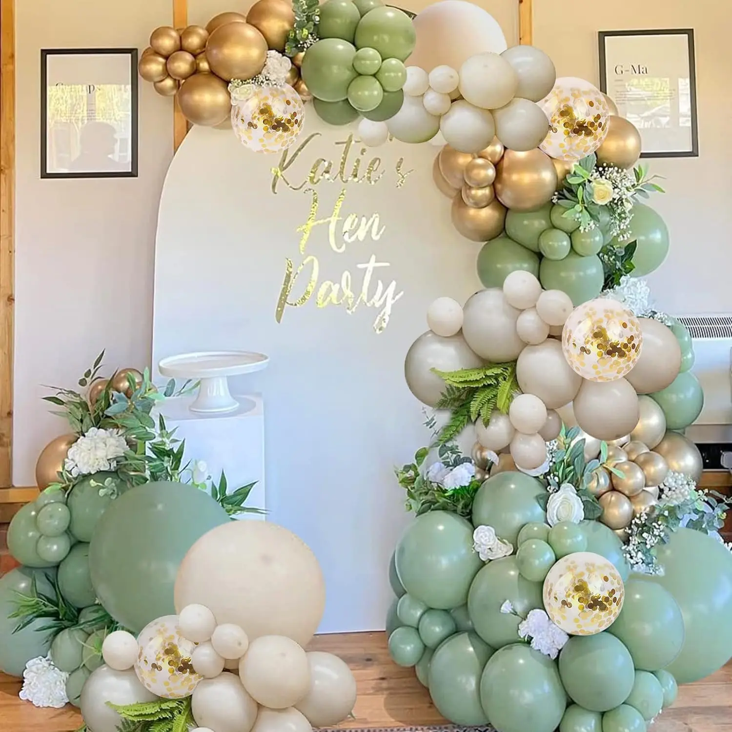 161-teiliges Latex-Ballon-Set aus grau-grünem Gold, geeignet für Geburtstagsfeiern, Hochzeiten, Partydekoration zum Valentinstag