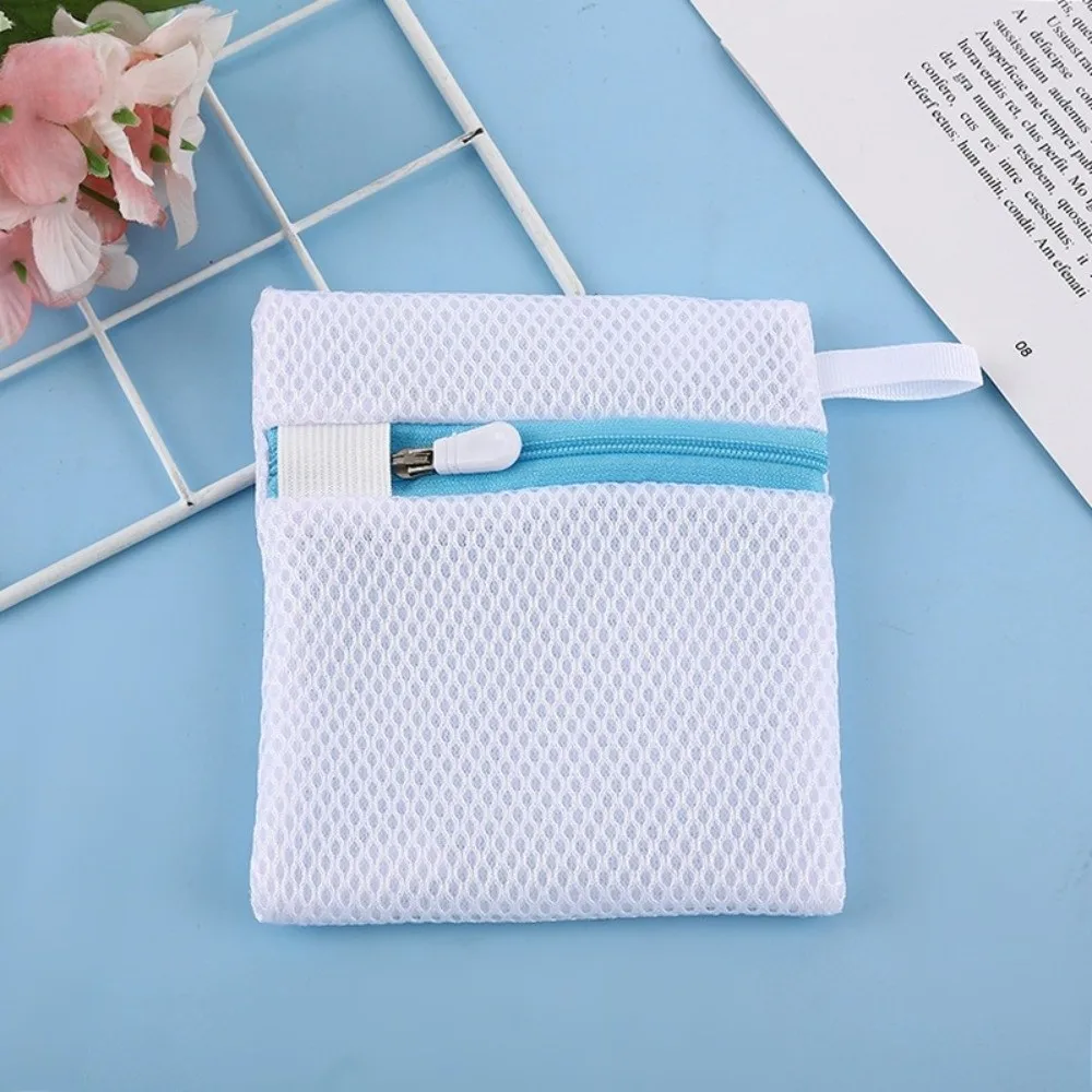 Simple Mini Small Mesh Laundry Bag Single-Layer Mesh Machine Zipper Bag Polyester Zipper Scent Beads Special Bags Travel view 2