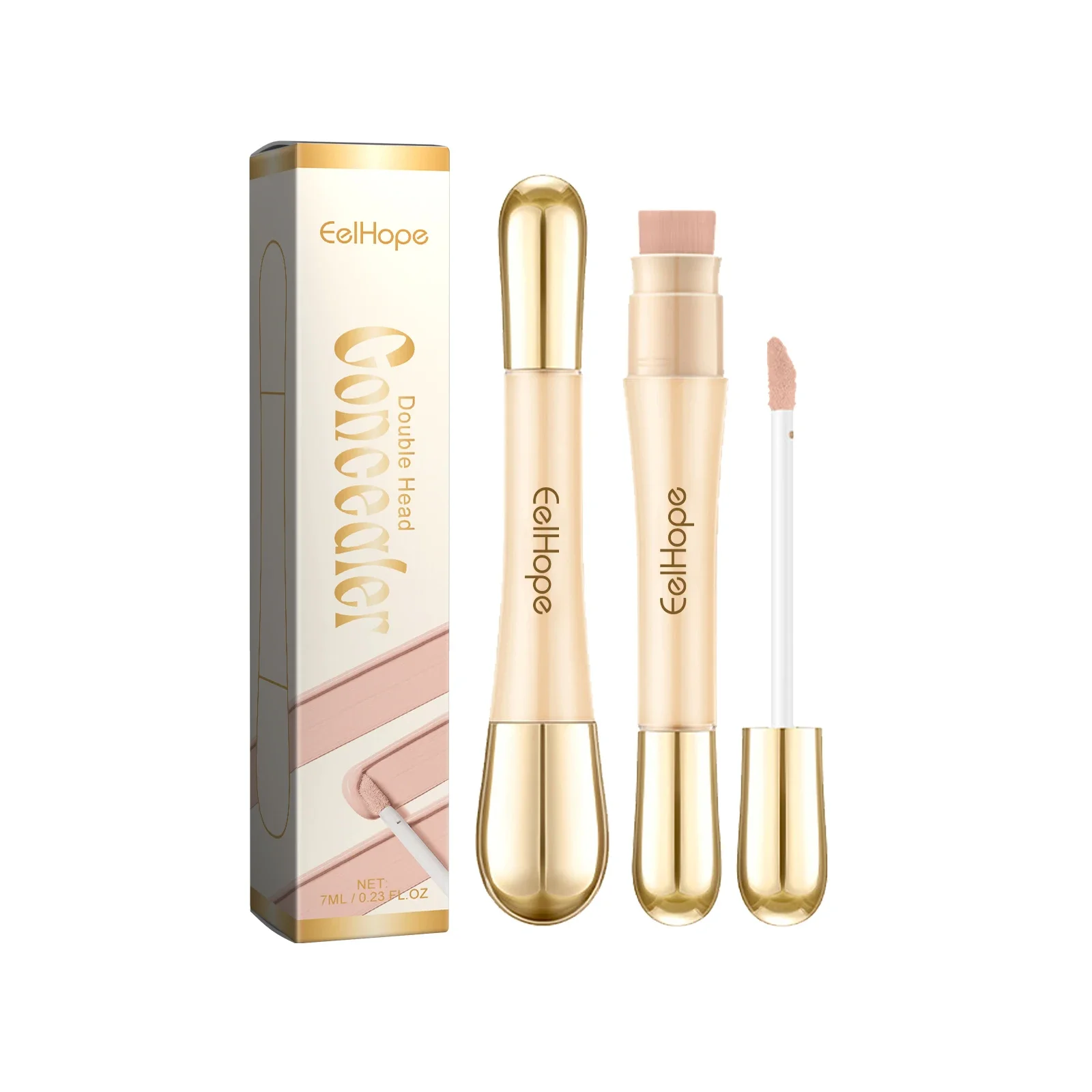 Dual-Ended Concealer Stick (Bright Skin Tone) - Piece, Clear Skin Retouching Concealer Stick Brighten Skin Tone Waterproof Sweatproof 3D Contouring Concealer, Dark Circles Cover