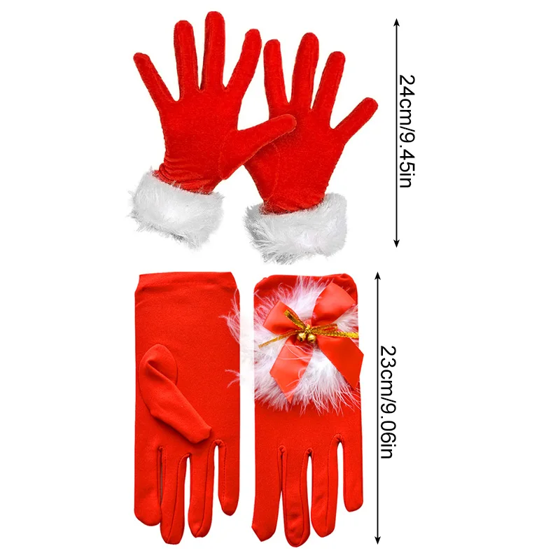 New Christmas Full Finger Gloves Thermal Soft Plush Unisex Elastic New Year Festive Outdoor Mittens Christmas Accessories