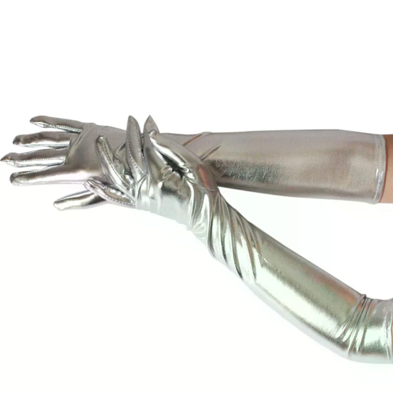 Sexy Women Shiny Long Gloves Leather Wet Look Latex Party Opera Costume Accessories Daily Use High Quality Durable