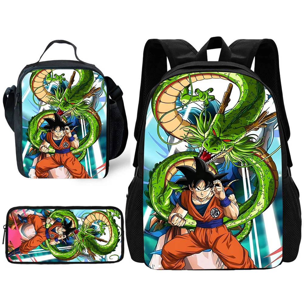 Mochila escolar de anime para niños y niñas, bolsa de almuerzo, bolsas de lápices, mochilas escolares, el mejor regalo