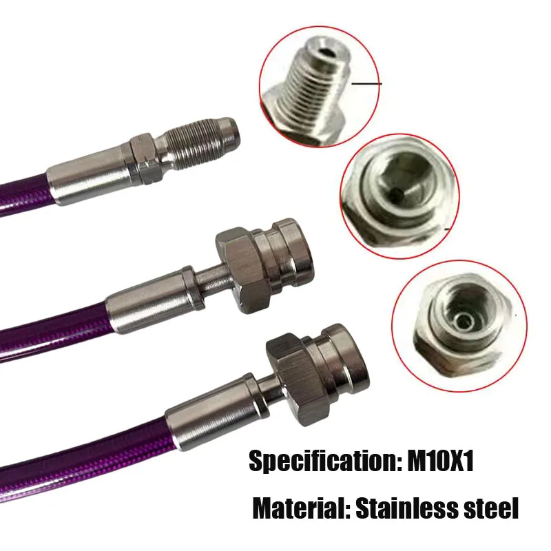 Motorcycle Hydraulic Brake Hose Pipe Line Reinforced AN3 Kawasaki Yamaha Car Stainless Steel Brake Clutch Pipe Famale M10x1 Male
