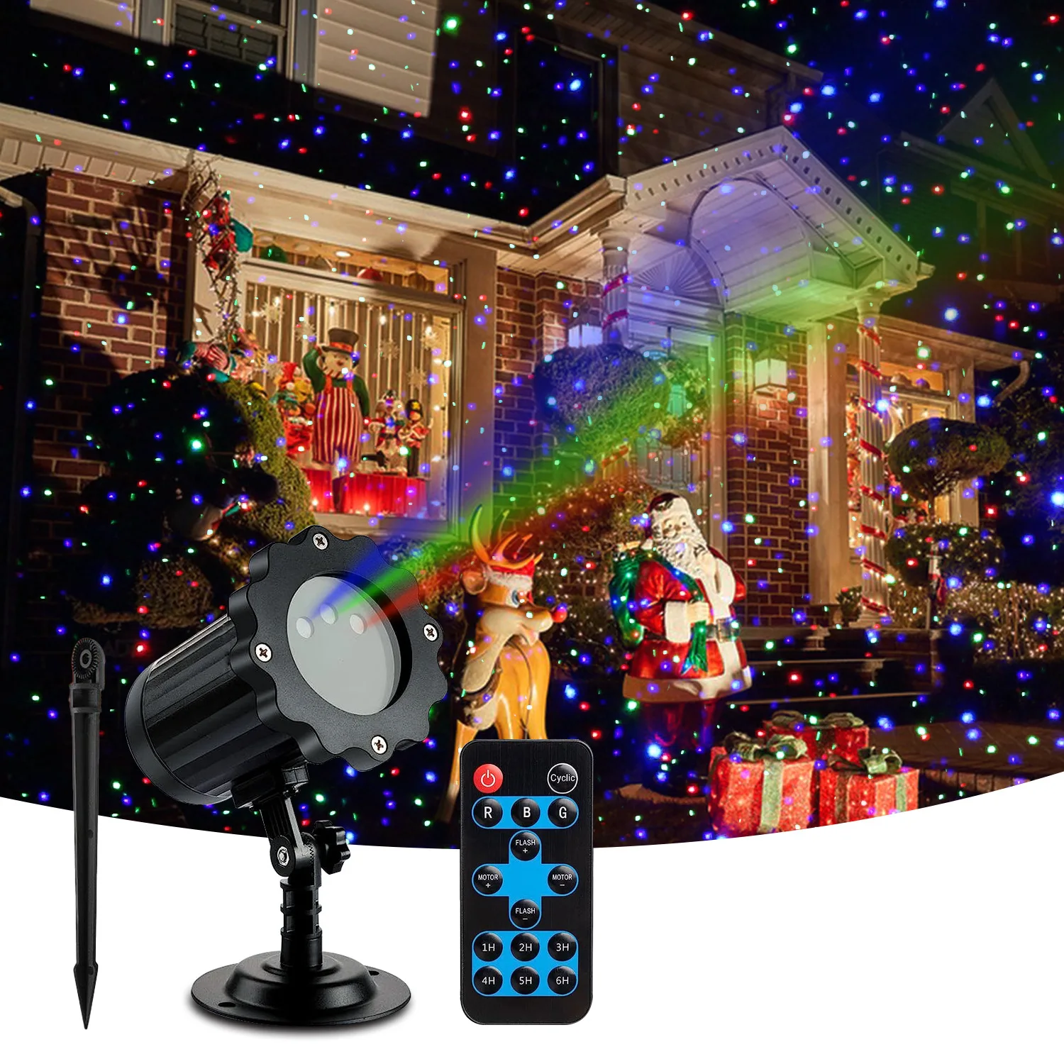 Remote Control Outdoor Waterproof Firefly Light Garden Decoration Lamp RGB Red Green Blue Laser Projector Starry Sky Moving