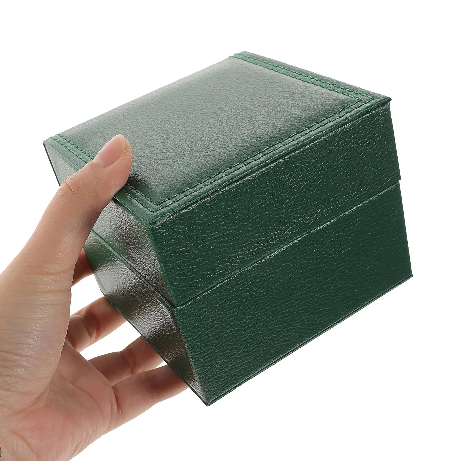 

Watch Box Case Holder Mens Portable Cases Wooden Retro Single Storage Pu Retro Green Display Man Carrying for Watches Man