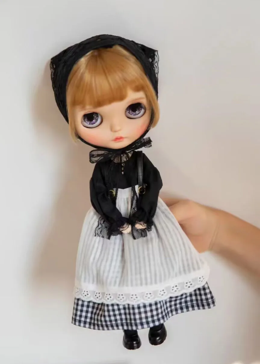 

2025 4pcs Forest style Blythe handband/dress/suspender dress/shoes 1/6 30cm(Fit for azone,Pullip,Ob22/24/26, Licca)