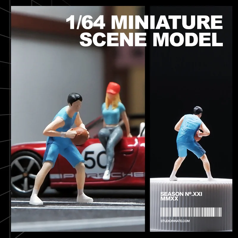 

Diorama 1:64 Scale Miniature Figures Garage Scenes Minifigures Basketball Boy Athlete Model DIY Craft Toys Figure Collectible