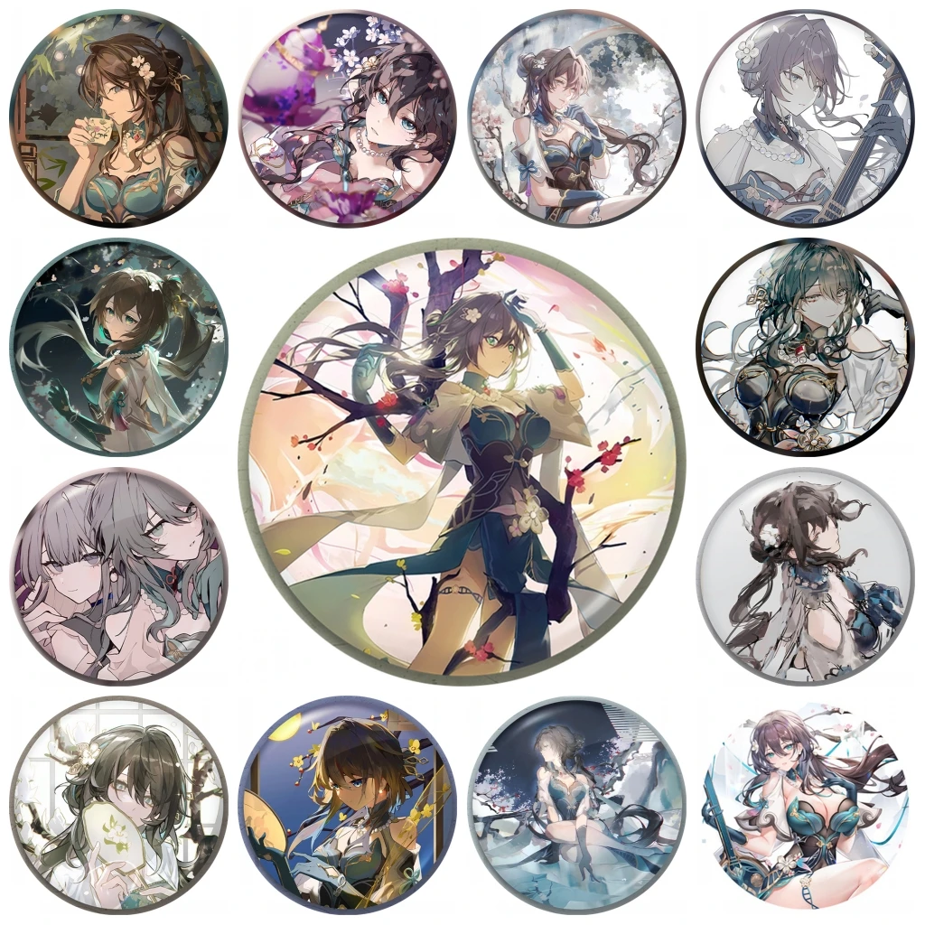 

58mm Game Honkai：Star Rail Ruan Mei Cosplay COSTUME Badge Pin SPTE Tinplate Brooch Halloween Prop Xmas Gilf