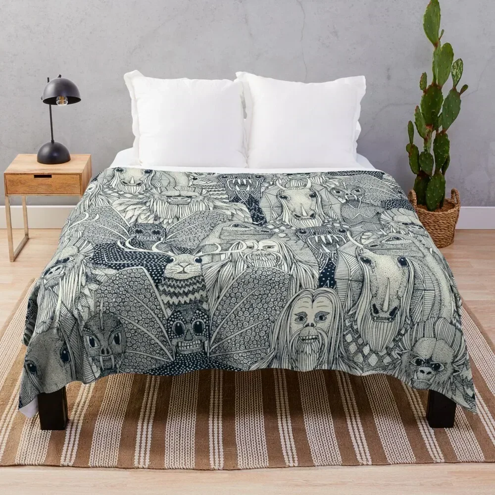

cryptid crowd indigo pearl Throw Blanket Stylish Decor Blanket Gift for Friends Roommate