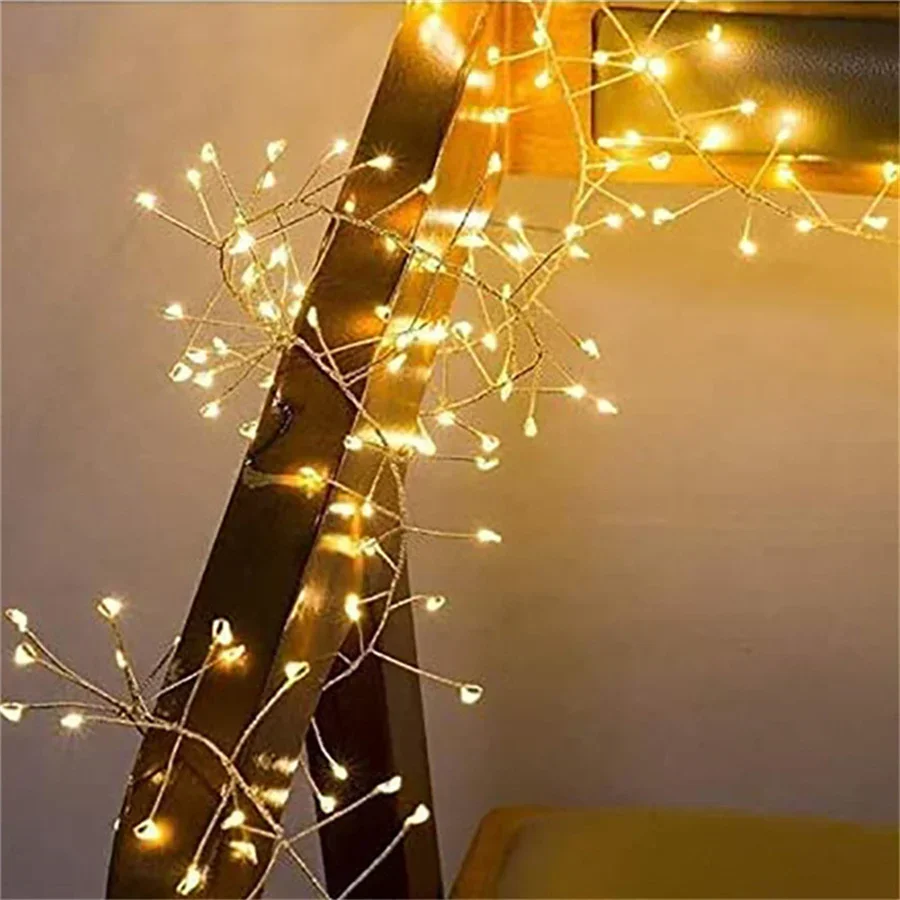 1000 luces LED de carámbanos de Navidad, 3x3m, enchufe, cortina Firecraker, luces de hadas, guirnalda de luces de carámbanos para exteriores para decoración de árboles