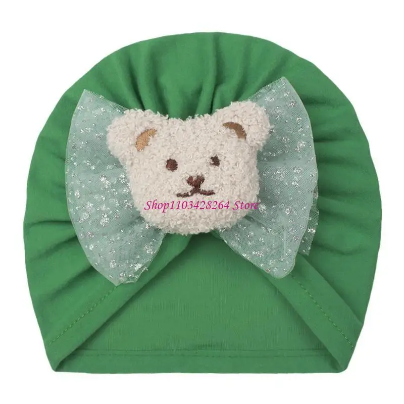 

Infants Baby Bowknot Indian Hat Breathable Bonnet Bear Fetal Caps Fashionable Headwear Gift for Birthdays Party