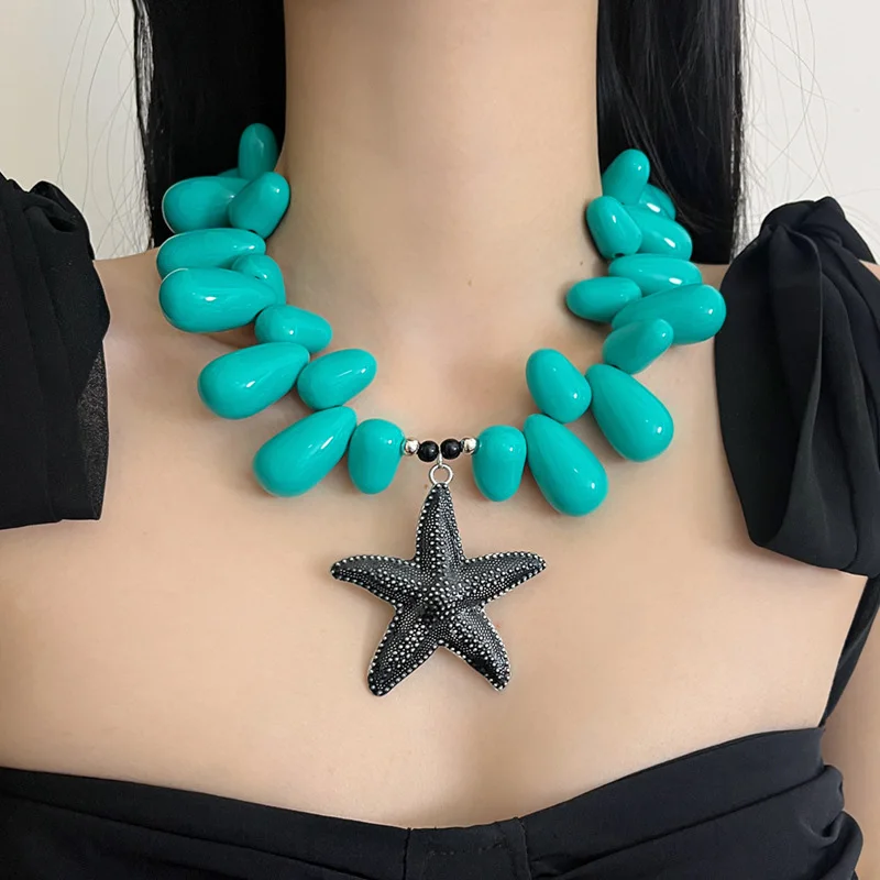 

Bobokiki Jewelry European and American Fashion Starfish Titanium Luxury Retro Necklace