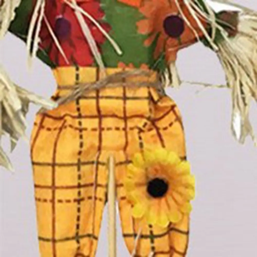 Cute Halloween Scarecrow Ornament Standing Cartoon Scarecrow Welcome Sign Small Garden Scarecrows Ornament Thanksgiving Day