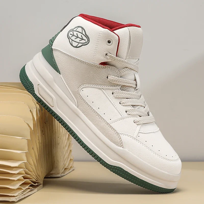 

Autumn and Winter High Top Mens Shoes Fashion Geometric Board Shoes Trend Mixed Colors Casual Sneakers Men Low Top Walking Shoes