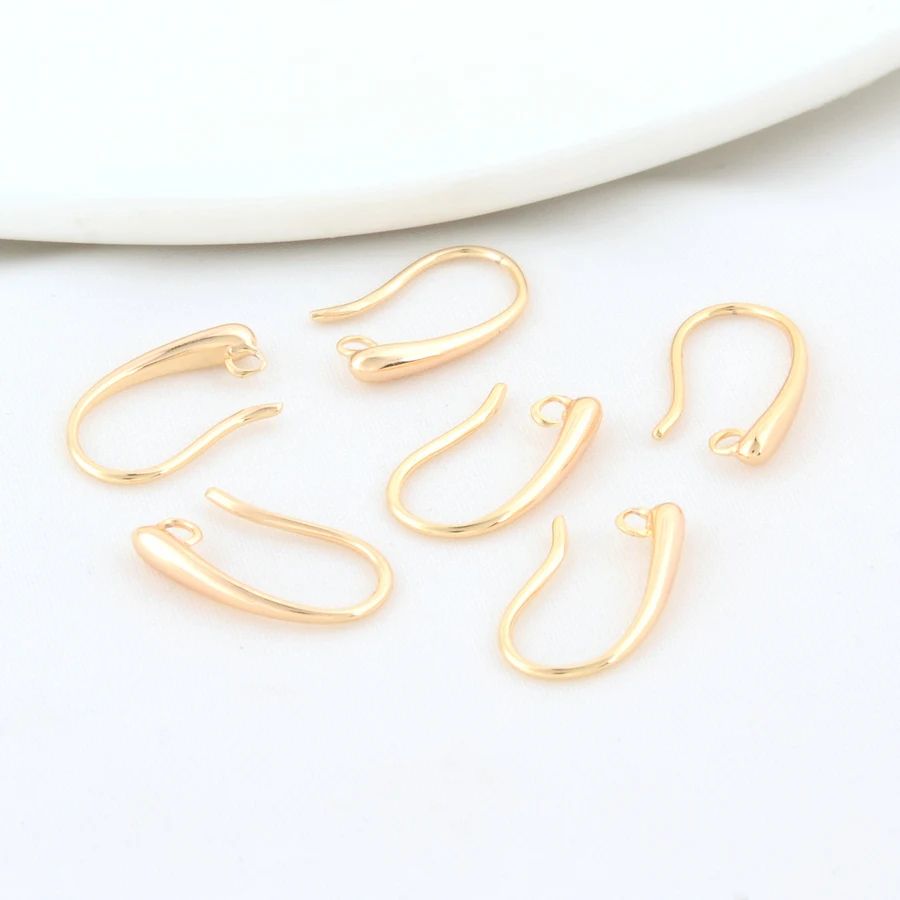 14MM 14K Gold Color Brass Earrings Hooks High Quality Diy Jewelry Findings Accessories