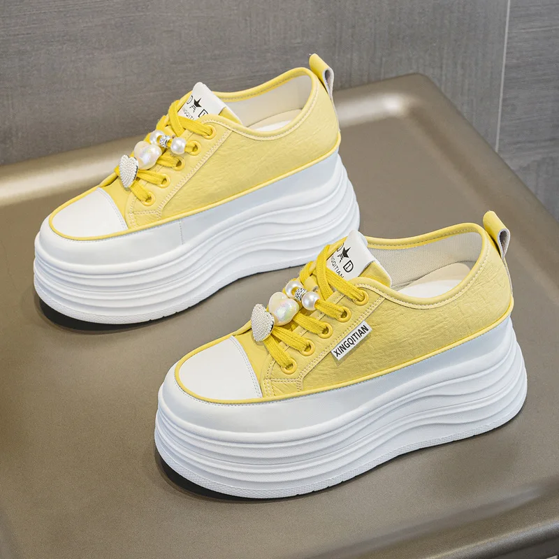 Zapatos de Mujer para Otoño con Aumento de Altura de 9CM, Zapatos de Moda de Suela Gruesa para Uso Diario, Zapatillas Cómodas y Zapatos de Ocio