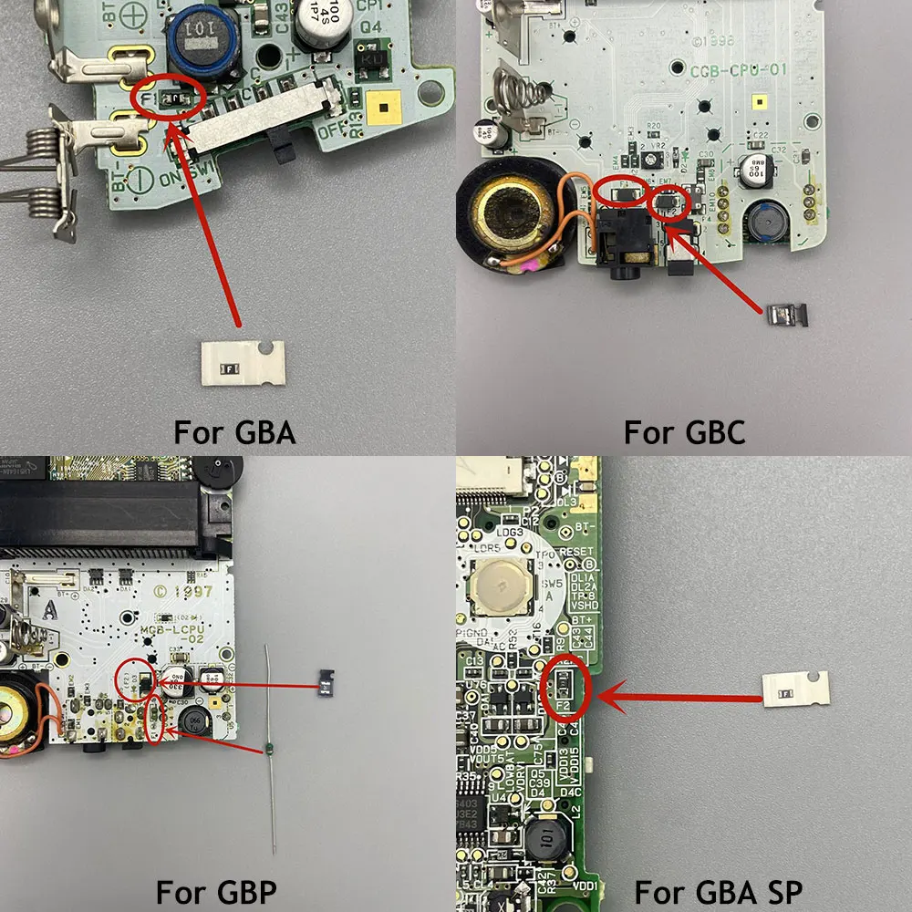 JCD Replacement Game Motherboard Fuses F1 F2 For Gameboy  GBA GBC GBP GBA SP Fuse Game Console Accessories