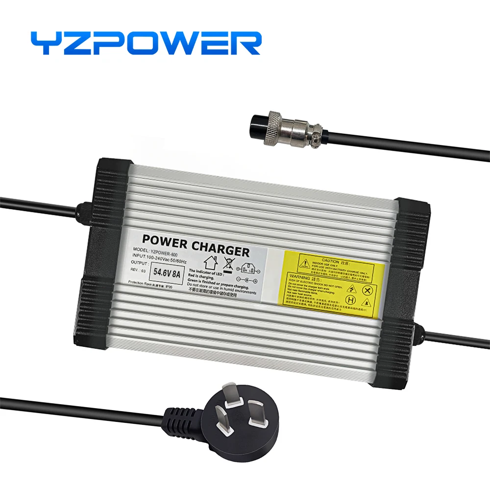 Imagem -03 - Yzpower Carregador de Bateria de Lítio Universal Inteligente Carregamento Rápido com Ventilador 54.6v 8a 13s 48v