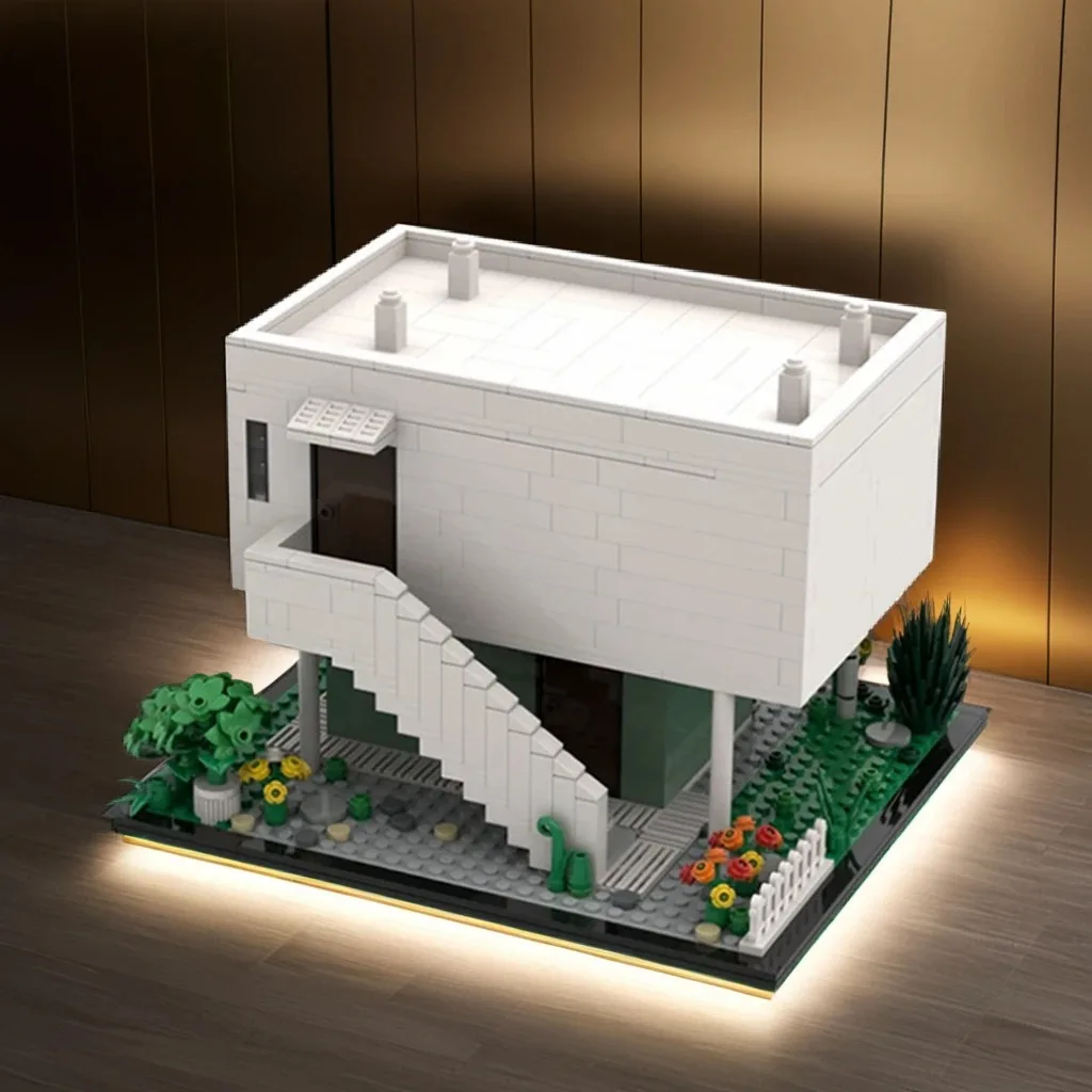 

965pcs MOC Gardener House of Villa Savoye Classic Architecture Artistic Replica DIY Model Building Blocks Birthday Toys Gift