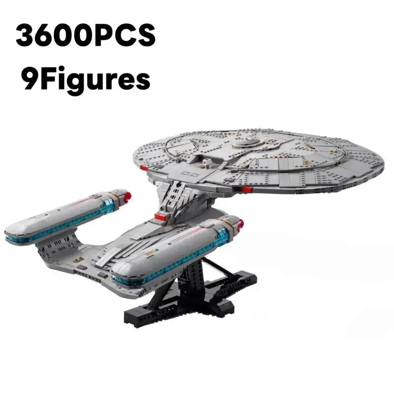 3600 Piezas 10356 Star Trek USS Enterprise NCC-1701-D Bloques de Construcción Decoración del Hogar Modelo de Ensamblaje Juguete, Regalo de Cumpleaños para Niños