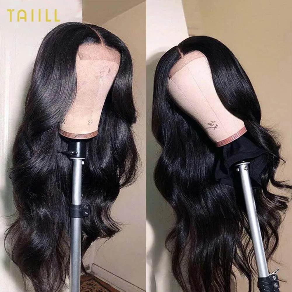 4x4 Body Wave Lace Closure Wig 180% Transparant 13x4 Lace Front Human Hair Wigs For Black Women Brazilian Remy Hair Wig Taiill