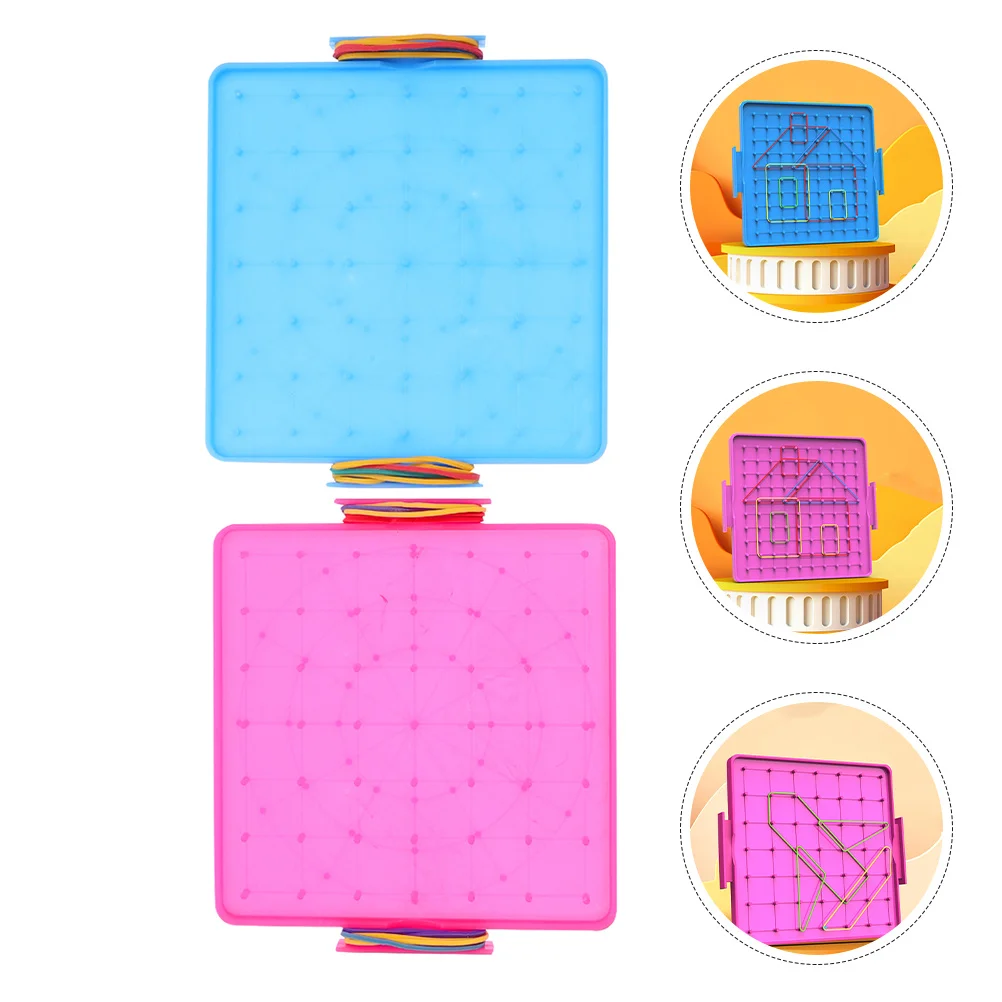 

2Pcs Double Sided Geoboard Mathematical Manipulative Board Durable Plastic Educational Tool for Classroom Learning Stem