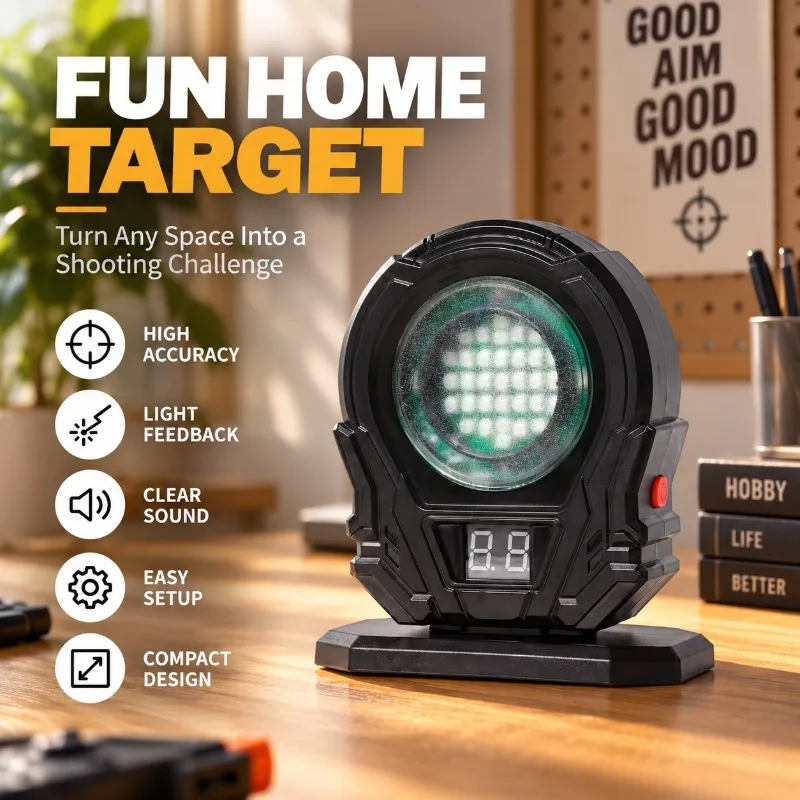 Electronic Sensing Practice Target with Digital Score Screen Sturdy Shell Indoor Leisure Fitting