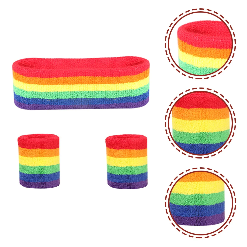 

1Set Sports Headband and Wristband Set High-Class Materials Sweat Absorption Elasticity Multipurpose Fitness Supplies