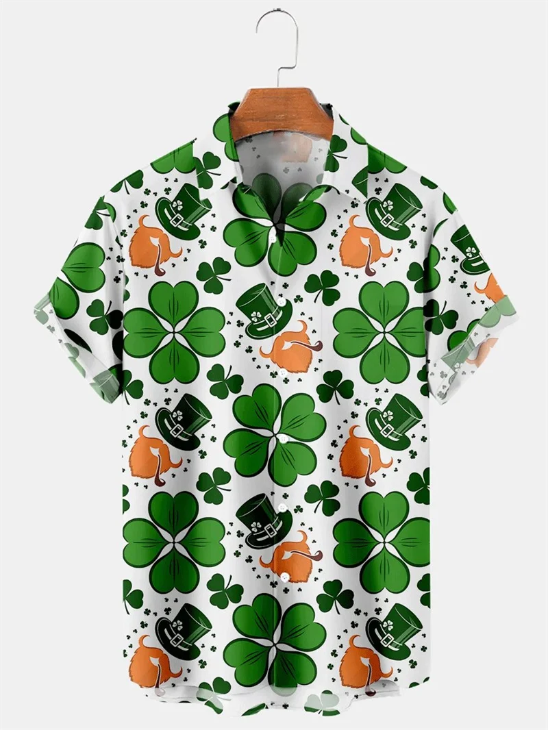 New Summer 3D St. Patrick's Day Printing Shirts For Men Children Fashion Streetwear Short shirts Women Funny Kawaiian Clothes