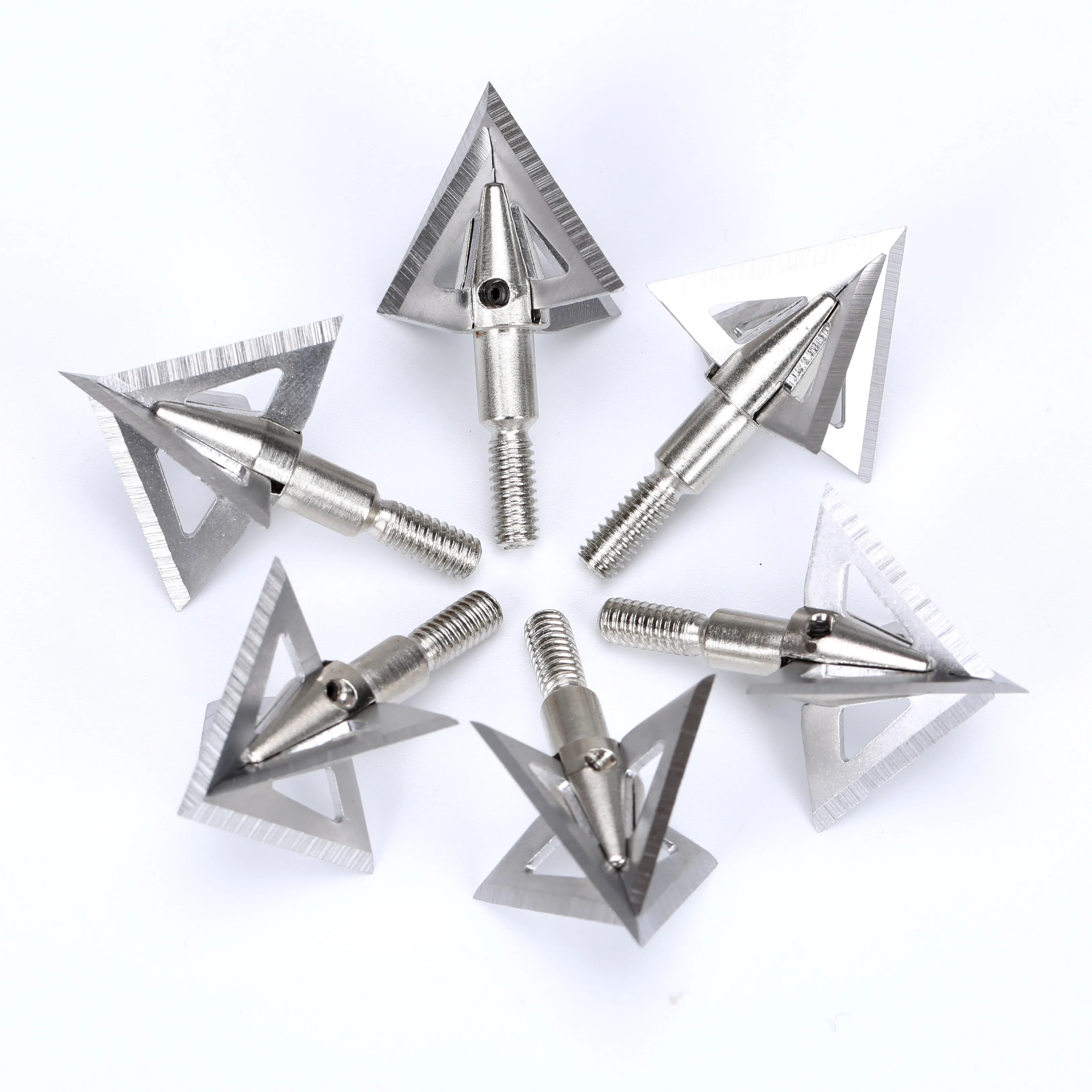 6pcs Broadheads Cross Star Arrow Heads Tip Point Diameter 6.2mm for Outdoor DIY Bow and Arrow Archery Hunting Shooting