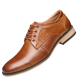 2025 Men's Genuine Leather Shoes Extra Size 11 12 13 Top Head Leather Brand Dress Shoes Europe America Style Man Business Shoes