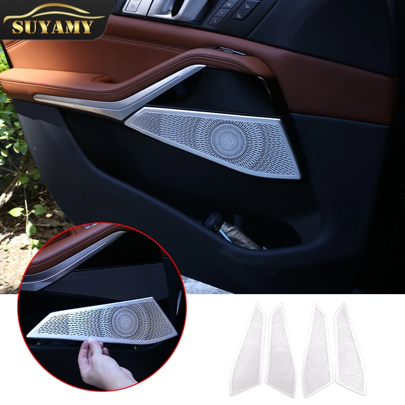 

Auto Car Door Speaker Decoration Cover For BMW X5 G05 X7 G07 2019-2022 Interior Aluminum Alloy Trim Car Styling Accessories