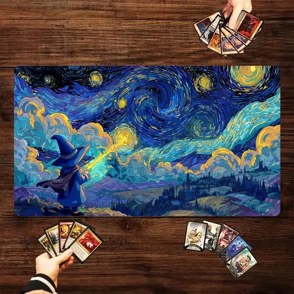 

Artistic aesthetic style cute wizard design MTG Playmat Magic Card Battle Mat gathering gaming mats tapete magic mtg card pad