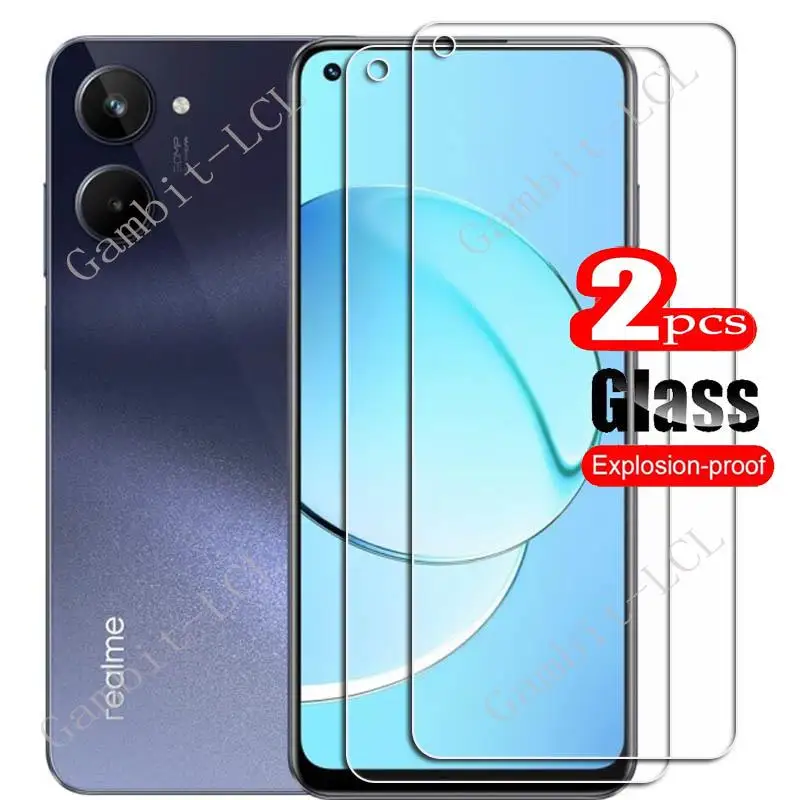 Untuk Realme 10 4G Kaca Antigores Pelindung Realme10 RMX3630 6.4 Inci Pelindung Layar Film Penutup Ponsel Pintar