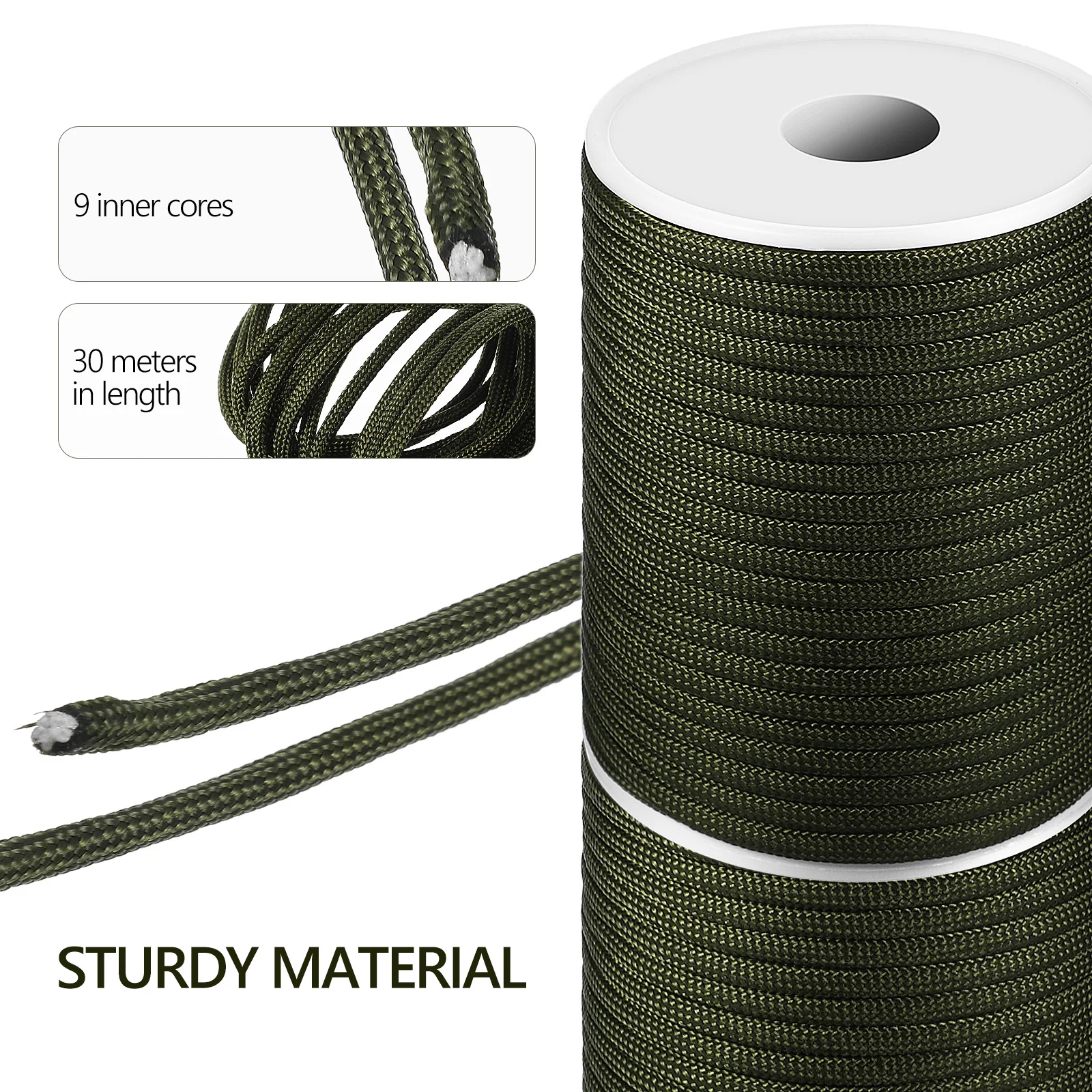 

2pcs Para Cords Outdoor Tent Ropes Camping Tent Cords Multi-Purpose Canopy Ropes 30M Durable Lightweight Portable Strong Rope