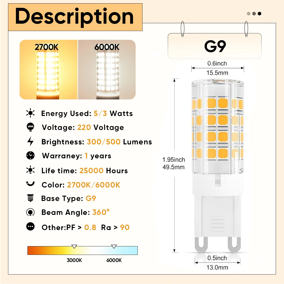 10 paczek G9 Led 220V 5w żarówka 3W SMD2835 zimna biała 6000K ciepła biała lampa nocna z 2700K wymienne halogenowe do żyrandola