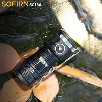 New Sofirn SC13A Black 519A LED 1300lm Anduril 2.0 Mini Tactical 18350 Flashlight 5000K Keychain Emergency Torch