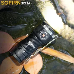 SOFIRN SC13A Black 519A LED 1300lm Anduril 2.0 Mini EDC 18350 Flashlight 5000K Keychain Emergency Torch