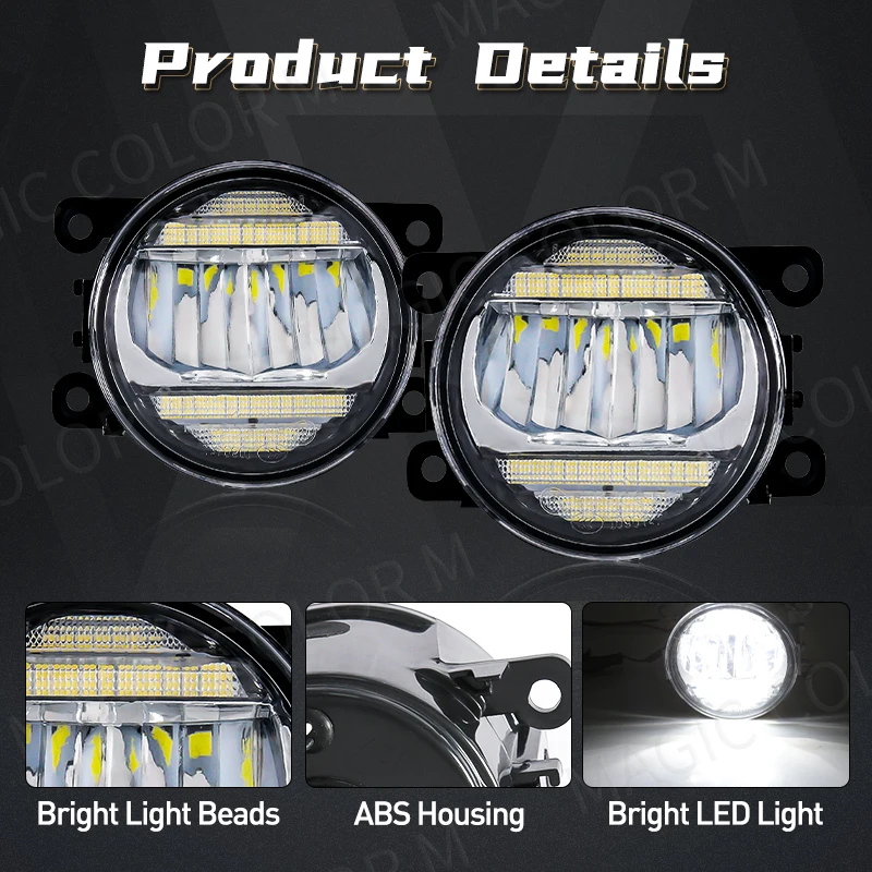 2w1 Samochodowe światła przeciwmgielne LED DRL do jazdy dziennej do Honda Accord CR-V Civic, Toyota Corolla Camry Prius, Nissan Almera 12V — zdjęcie 6